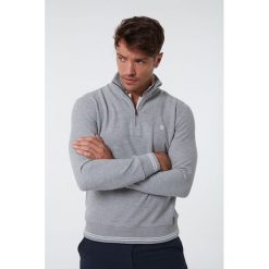 Bluza w kolorze szarym. Szare bluzy męskie Jimmy Sanders, xxl, bez wzorów, z bawełny, ze stójką, bez rękawów, bez kaptura. W wyprzedaży za 174,95 zł.