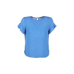 T-shirty z krótkim rękawem Benetton FELINO. Niebieskie t-shirty damskie Benetton, s, bez wzorów, bez kołnierzyka. Za 109,00 zł.