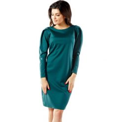 Sukienka w kolorze zielonym. Zielone sukienki damskie Far Far Fashion, Ryłko by Agnes&Paul, na co dzień, bez wzorów, z okrągłym kołnierzem, bez rękawów, proste. W wyprzedaży za 87,95 zł.
