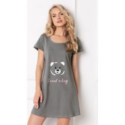 Koszula nocna Huggy Bear. Piżamy damskie Aruelle, bez wzorów, z bawełny, bez rękawów. Za 106,99 zł.