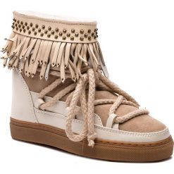 Buty INUIKII - Sneaker Fringes 70202-29 Cream. Brązowe kozaki damskie Inuikii, na zimę, ze skóry, bez obcasa, bez zapięcia. W wyprzedaży za 849,00 zł.