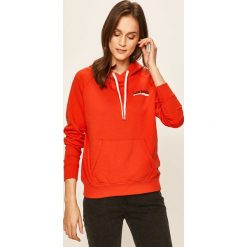 Lee - Bluza. Czerwone bluzy damskie Lee, s, bez wzorów, z bawełny, bez rękawów, z kapturem. W wyprzedaży za 199,90 zł.