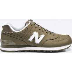 New Balance - Buty ML574SKG. Zielone buty sportowe męskie marki New Balance, z materiału, na sznurówki. W wyprzedaży za 219,90 zł.