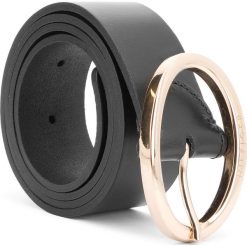 Pasek Damski TOMMY HILFIGER - Oval Buckle Belt 3.5 AW0AW03096 002. Czarne paski damskie TOMMY HILFIGER, w paski, ze skóry. Za 229,00 zł.
