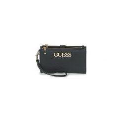 Portfele Guess UPTOWN CHIC DOUBLE ZIP ORGANIZER. Czarne portfele damskie marki Guess, z aplikacjami. Za 259,00 zł.