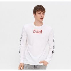 Koszulka longsleeve Marvel - Biały. Białe koszulki męskie House, s, z motywem z bajki, bez kołnierzyka, bez rękawów. Za 69,99 zł.