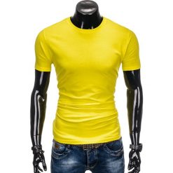 T-shirty męskie: T-SHIRT MĘSKI BEZ NADRUKU S884 – ŻÓŁTY