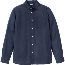 Koszula z długim rękawem z lyocellu, przyjazna dla środowiska bonprix ciemnoniebieski. Niebieskie koszule męskie bonprix, xl, bez wzorów, z lyocellu, bez kołnierzyka, z długim rękawem. Za 109,99 zł.