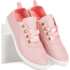 Trampki damskie slip on: Lekkie różowe trampki SPORT