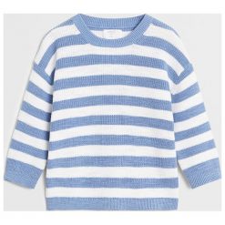 Mango Kids - Sweter dziecięcy Sunset 80-104 cm. Żółte swetry chłopięce Mango Kids, bez wzorów, z bawełny, z okrągłym kołnierzem. W wyprzedaży za 55,90 zł.