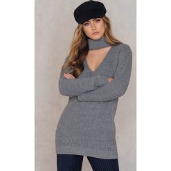 Swetry klasyczne damskie: Glamorous Sweter z dekoltem typu choker – Grey