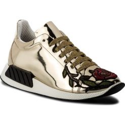Sneakersy HEGO'S MILANO - 1006 Specchio Platino Mezza Tigre. Żółte półbuty damskie Hego's Milano, na co dzień, bez wzorów, ze skóry, bez obcasa, na płaskiej podeszwie, bez zapięcia. W wyprzedaży za 419,00 zł.