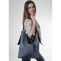 Torba Blue Ribbon. Niebieskie torebki klasyczne damskie marki Pakamera, z bawełny. Za 145,00 zł.