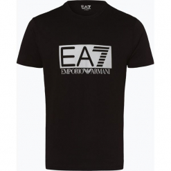EA7 Emporio Armani - T-shirt męski, czarny. Czarne t-shirty męskie EA7 Emporio Armani, m, z nadrukiem, bez kołnierzyka. Za 279,95 zł.