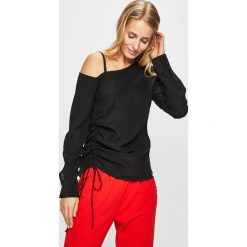 Pinko - Bluzka. Czarne bluzki damskie Pinko, s, bez wzorów, z jedwabiu, z okrągłym kołnierzem, z długim rękawem. W wyprzedaży za 499,90 zł.