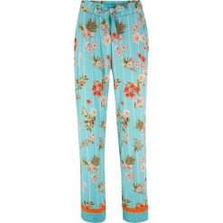 Spodnie palazzo bonprix w turkusowe kwiaty i w paski. Spodnie damskie bonprix. Za 74,99 zł.