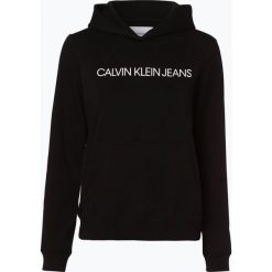 Calvin Klein Jeans - Damska bluza nierozpinana, czarny. Czarne bluzy damskie Calvin Klein Jeans, s, z napisami, z jeansu, bez rękawów, z kapturem. Za 349,95 zł.