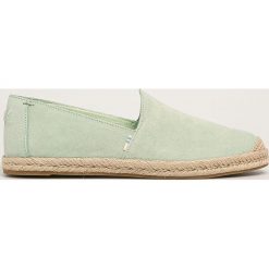 Toms - Espadryle skórzane Pismo. Zielone espadryle damskie Toms, bez wzorów, ze skóry, bez obcasa, na obcasie. Za 309,90 zł.