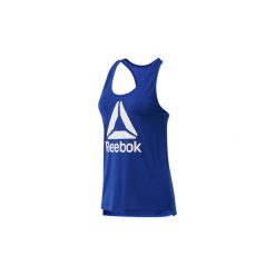 Topy na ramiączkach / T-shirty bez rękawów Reebok Sport Koszulka bez rękawów WOR Supremium Logo. Niebieskie topy damskie Reebok Sport, s, bez wzorów, bez kołnierzyka. Za 79,95 zł.