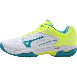 Buty sportowe damskie: Mizuno WAVE EXCEED TOUR2WCC Obuwie multicourt white/tileblue/yellow