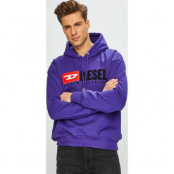 Diesel - Bluza. Różowe bluzy męskie Diesel, m, z nadrukiem, z bawełny, z kapturem, bez rękawów, z kapturem. W wyprzedaży za 399,90 zł.