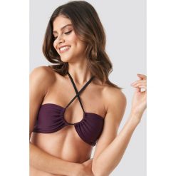 NA-KD Swimwear Drawstring Bandeau Top - Purple. Fioletowe topy damskie NA-KD Swimwear, z haftami, bez kołnierzyka. Za 60,95 zł.