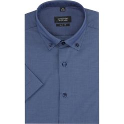 Koszula versone 2498 krótki rękaw slim fit granatowy. Niebieskie koszule męskie Recman, m, bez wzorów, bez kołnierzyka, z krótkim rękawem. Za 159,00 zł.