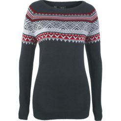Sweter wzorzysty bonprix czarny wzorzysty. Czarne swetry klasyczne damskie marki bonprix. Za 74,99 zł.