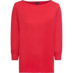 Shirt z dżerseju, rękawy 3/4 bonprix czerwony sygnałowy. Czerwone koszulki damskie bonprix, bez wzorów, z dżerseju, bez kołnierzyka. Za 54,99 zł.