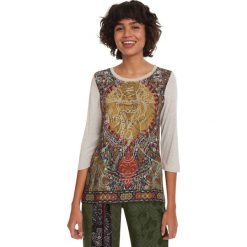 Desigual Rahjan Koszulka Brązowy Beżowy. Pomarańczowe koszulki damskie Desigual, s, z aplikacjami, z wiskozy. Za 240,95 zł.