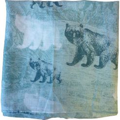 Chusty damskie: Chusta „Bear” w kolorze błękitnym – 90 x 90 cm