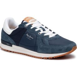 Sneakersy PEPE JEANS - Tinker Pro Premium PMS30511 Sterling Blue 579. Niebieskie sneakersy męskie Pepe Jeans, bez zapięcia. W wyprzedaży za 189,00 zł.