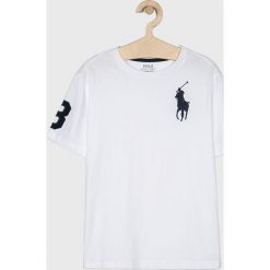 Polo Ralph Lauren - T-shirt dziecięcy 134-176 cm. Białe t-shirty chłopięce Polo Ralph Lauren, z aplikacjami, z bawełny, bez rękawów. W wyprzedaży za 139,90 zł.