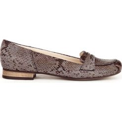 Balerinki lordsy z motywem węża - skóra naturalna - model 025 - kolor wąż. Szare baleriny damskie Zapato, bez wzorów, z jeansu, eleganckie, na niskim obcasie, na obcasie. W wyprzedaży za 173,40 zł.