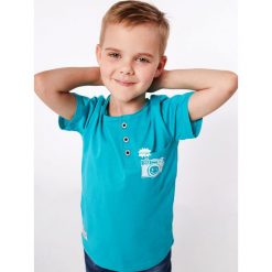 T-shirt chłopięcy z guzikami miętowy NDZ4482. Zielone t-shirty chłopięce Fasardi, bez wzorów, bez rękawów. Za 39,00 zł.