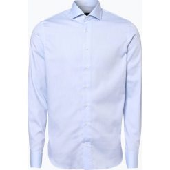 Profuomo - Koszula męska niewymagająca prasowania, niebieski. Niebieskie koszule męskie na spinki Profuomo, m, z bawełny, z klasycznym kołnierzykiem. Za 349,95 zł.