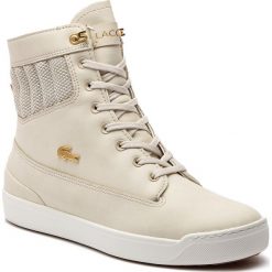 Sneakersy LACOSTE - Explorateur Hi 318 1 Caw 7-36CAW0007TS2 Nat/Off Wht. Brązowe półbuty damskie marki Lacoste, ze skóry. W wyprzedaży za 389,00 zł.