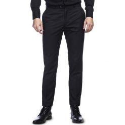 Spodnie LEONARDO GDCE900184. Czarne spodnie męskie Giacomo Conti, s, bez wzorów, z elastanu, klasyczne. Za 299,00 zł.