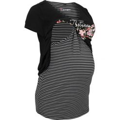 Shirt ciążowy i do karmienia bonprix czarny. Czarne koszulki damskie bonprix, bez wzorów, z wiskozy, bez kołnierzyka, bez rękawów. Za 89,99 zł.