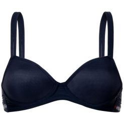 Biustonosz z fiszbiną TOMMY HILFIGER UW0UW01822. Niebieskie biustonosze TOMMY HILFIGER, bez wzorów, z elastanu. W wyprzedaży za 119,00 zł.