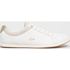 Lacoste - Buty Rey Lace 119. Białe buty sportowe damskie marki Lacoste, bez wzorów, ze skóry, sportowe. Za 499,90 zł.