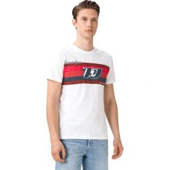 Trussardi Jeans Koszulka Biały. Białe podkoszulki męskie Trussardi Jeans, xxl, z nadrukiem, z bawełny, bez kołnierzyka, z krótkim rękawem, krótkie. Za 206,95 zł.