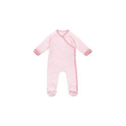 Śpiochy niemowlęce: SENSE ORGANICS Girls Baby Śpioszki RENUKA pink marl stripes