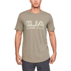 Under Armour Sportstyle Drop Koszulka Beżowy. Brązowe podkoszulki męskie Under Armour, s, z nadrukiem, z bawełny, z krótkim rękawem. Za 137,95 zł.