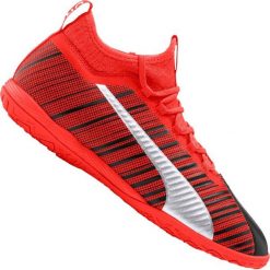 Buty halowe Puma One 5.3 It M 105649-01. Czerwone buty sportowe męskie Puma, na jesień, z dzianiny, na sznurówki, do piłki nożnej. W wyprzedaży za 359,00 zł.