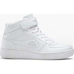 Sneakersy Kappa bonprix biały. Białe sneakersy damskie bonprix, ze skóry. Za 239,99 zł.