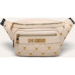Love Moschino - Nerka. Nerki damskie Love Moschino, w paski, ze skóry ekologicznej, duże, z aplikacjami. W wyprzedaży za 599,90 zł.