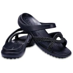Crocs Sandały Meleen Twist Diamante Czarny (36,5). Czarne crocsy damskie bez wzorów, sportowe, bez obcasa, bez zapięcia. W wyprzedaży za 139,00 zł.