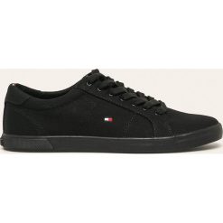 Tommy Hilfiger - Tenisówki. Czarne trampki męskie TOMMY HILFIGER, bez wzorów, z gumy, na sznurówki. Za 269,90 zł.