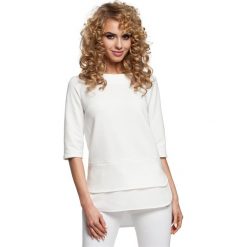 FABIENNE Bluzka dwuwarstwowa - ecru. Bluzki damskie Moe, s, bez wzorów, z bawełny, bez kołnierzyka, bez rękawów. Za 109,00 zł.